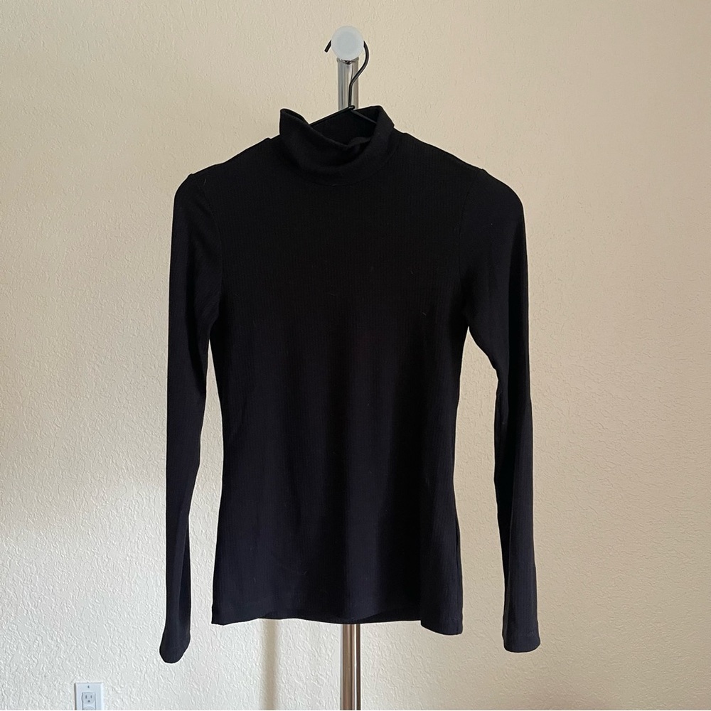 Black Ribbed Turtleneck